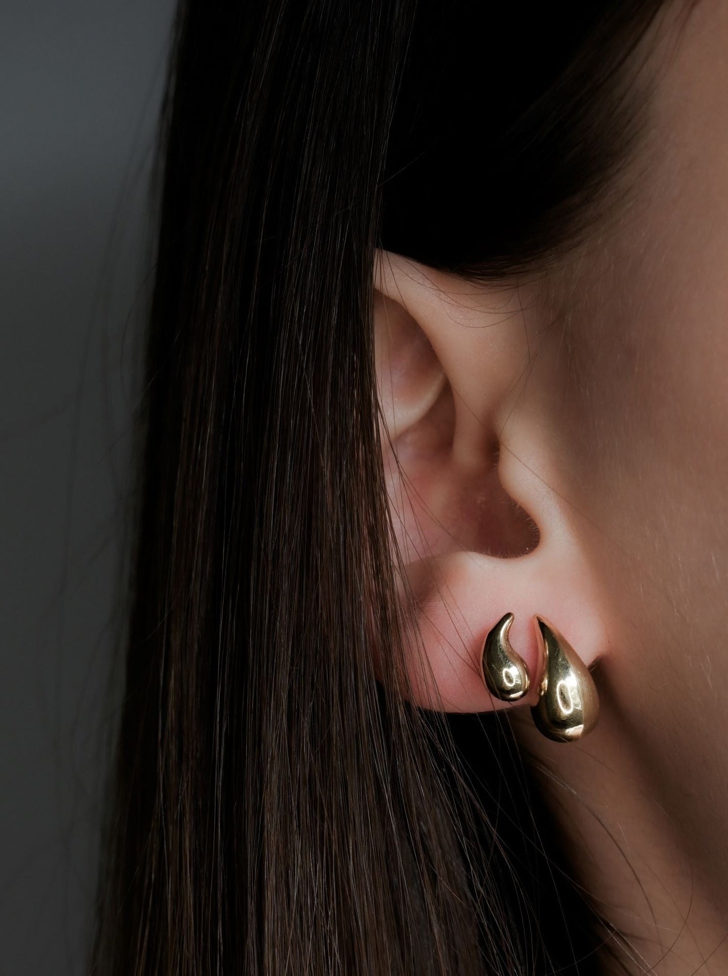 grote druppelvormige oorbellen van 14 karaat goud