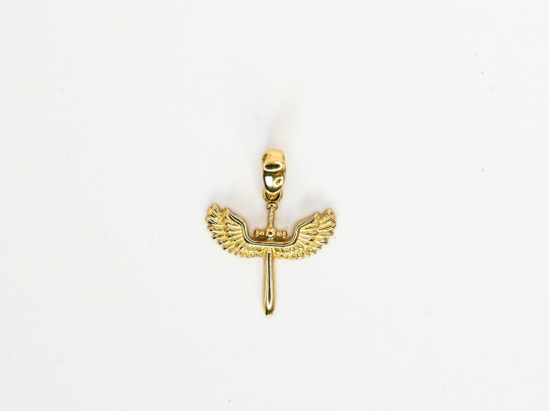 14 karaat gouden hanger in zwaardvorm
