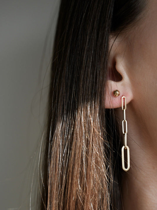 14 karaat gouden oorbellen/oorstekers met geschakeld design